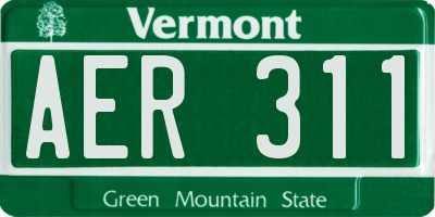 VT license plate AER311