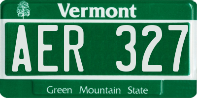 VT license plate AER327