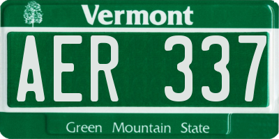 VT license plate AER337