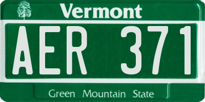 VT license plate AER371