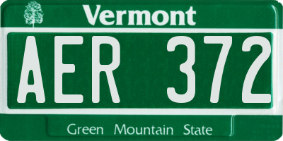 VT license plate AER372