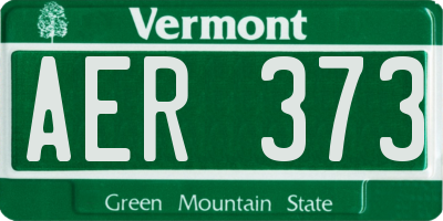 VT license plate AER373