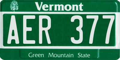 VT license plate AER377