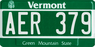 VT license plate AER379