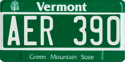 VT license plate AER390