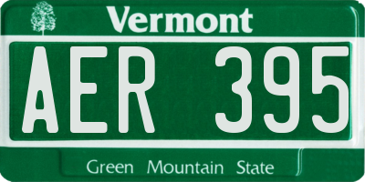 VT license plate AER395