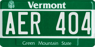 VT license plate AER404