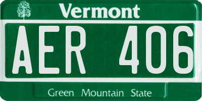 VT license plate AER406