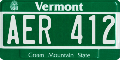 VT license plate AER412