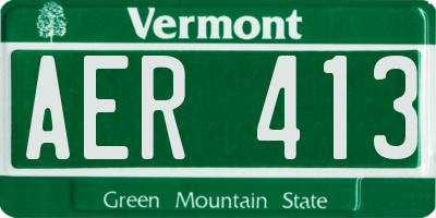 VT license plate AER413