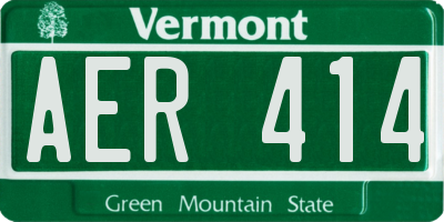 VT license plate AER414