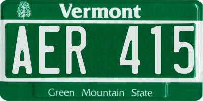 VT license plate AER415