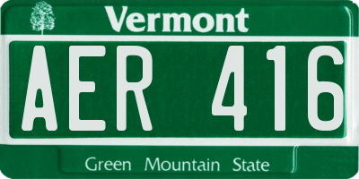 VT license plate AER416