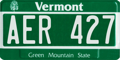 VT license plate AER427