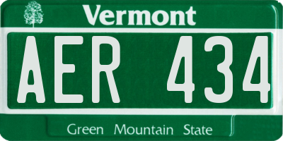 VT license plate AER434