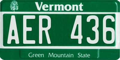 VT license plate AER436