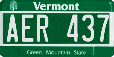 VT license plate AER437
