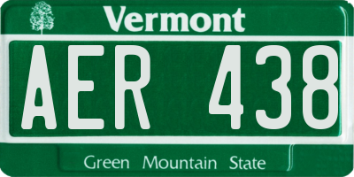 VT license plate AER438
