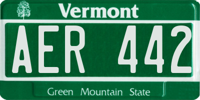 VT license plate AER442