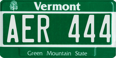 VT license plate AER444
