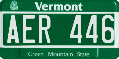 VT license plate AER446