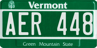 VT license plate AER448