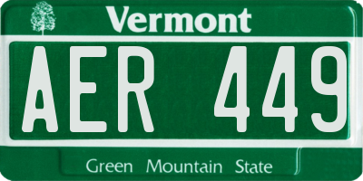 VT license plate AER449