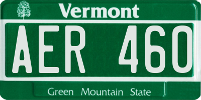 VT license plate AER460