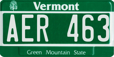 VT license plate AER463