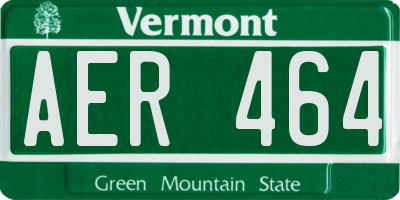VT license plate AER464