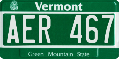 VT license plate AER467