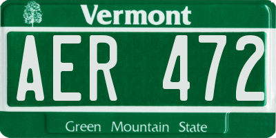 VT license plate AER472
