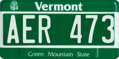 VT license plate AER473