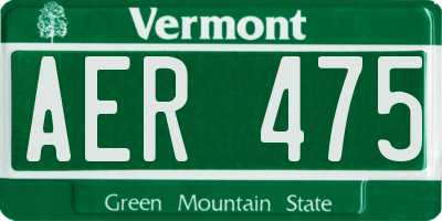 VT license plate AER475