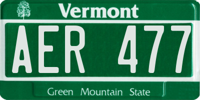 VT license plate AER477