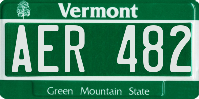 VT license plate AER482
