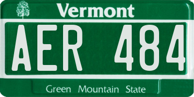 VT license plate AER484