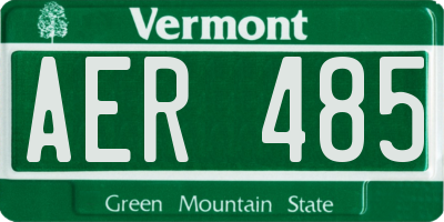 VT license plate AER485