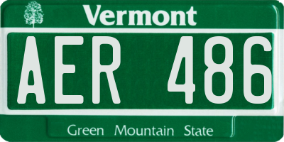 VT license plate AER486
