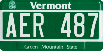 VT license plate AER487