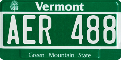 VT license plate AER488
