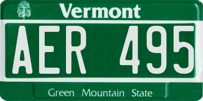 VT license plate AER495