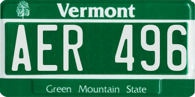 VT license plate AER496