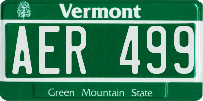 VT license plate AER499