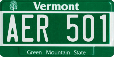 VT license plate AER501