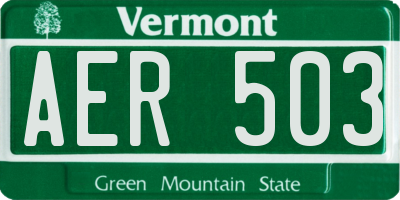 VT license plate AER503