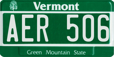 VT license plate AER506