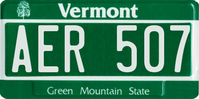 VT license plate AER507