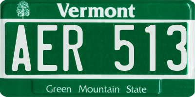 VT license plate AER513
