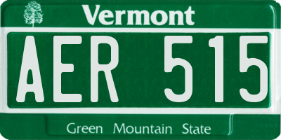 VT license plate AER515